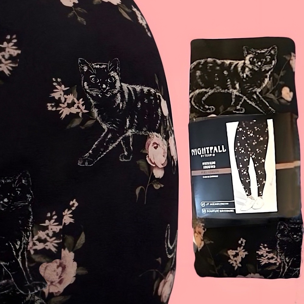 TORRID Cat Floral Nightfall Deep Black Full Length Legging NWT Size 2X